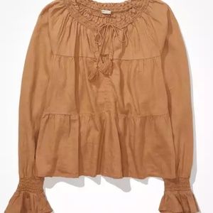 New AE V-Neck Long Sleeve Blouse